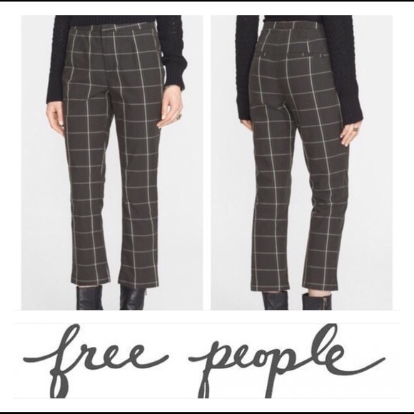 dark gray plaid pants